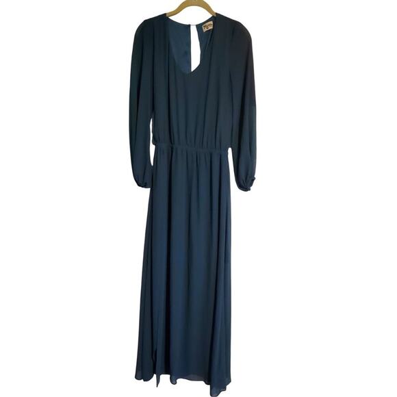 Show Me Your Mumu Deep Jade Chiffon Jocelyn Maxi Dress Women's Size Large - Picture 2 of 13